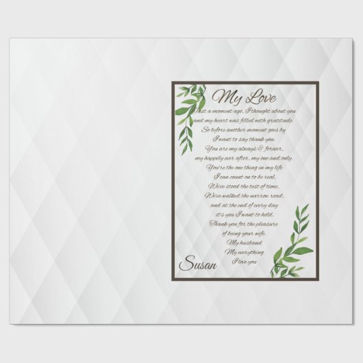 Briefe an meinen Ehemann Geschenkpapier (Flach)