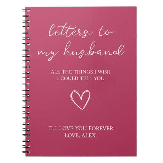 Briefe an meinen Ehemann Notizblock (Vorderseite)