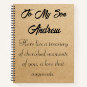 Briefe an meinen Sohn, personalisiertes Notizbuch (Vorderseite)