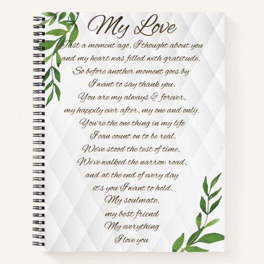 Briefe an meinen zukünftigen Ehemann Notizblock (Vorderseite)