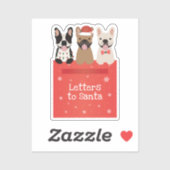 Briefe an Santa French Bulldogs Aufkleber (Blatt)
