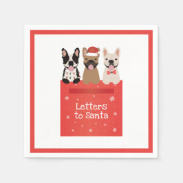 Briefe an Santa French Bulldogs Serviette