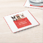 Briefe an Santa French Bulldogs Untersetzer (angewinkelt)