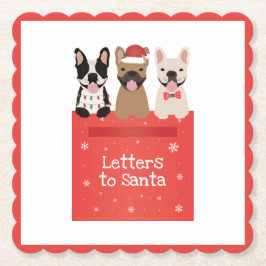 Briefe an Santa French Bulldogs Untersetzer