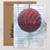 Briefe aus dem Santa Rote Ornament Feiertagskarte (Vorne/Hinten)