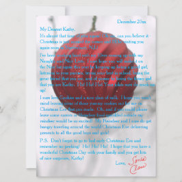 Briefe aus dem Santa Rote Ornament Feiertagskarte