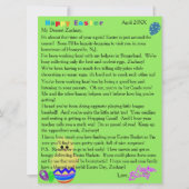 Briefe aus Osterhasen gestreiftem Ei Feiertagskarte (Vorderseite)