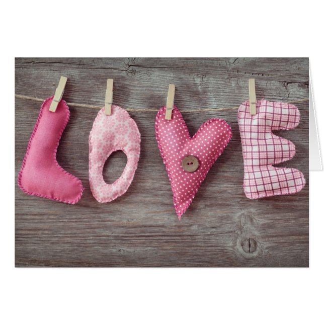 Briefe Liebe auf Holztisch (Vorderseite (Horizontal))