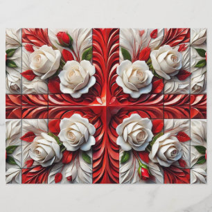 Briefe mit englischer Rose Design