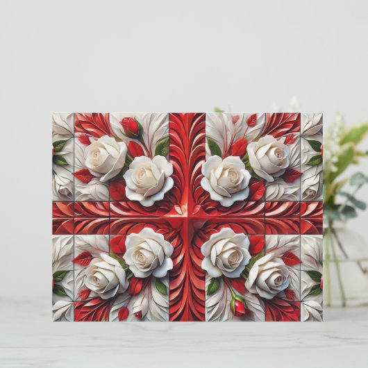 Briefe mit englischer Rose Design (Stehend Vorderseite)