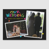 Briefe mit Herz-Hochzeit-Erinnerungen Magnetkarte (Vorderseite)