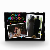 Briefe mit Herz-Hochzeitssache 2 Foto Block (Vorderseite)