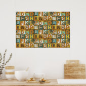 Briefe Typografie Retro-Poster für Decoupage Poster (Küche)