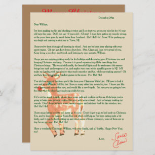 Briefe von Santa Blue Mit Augen Rentier Feiertagskarte