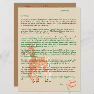 Briefe von Santa Blue Mit Augen Rentier Feiertagskarte