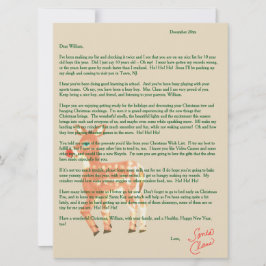 Briefe von Santa Blue Mit Augen Rentier Feiertagskarte