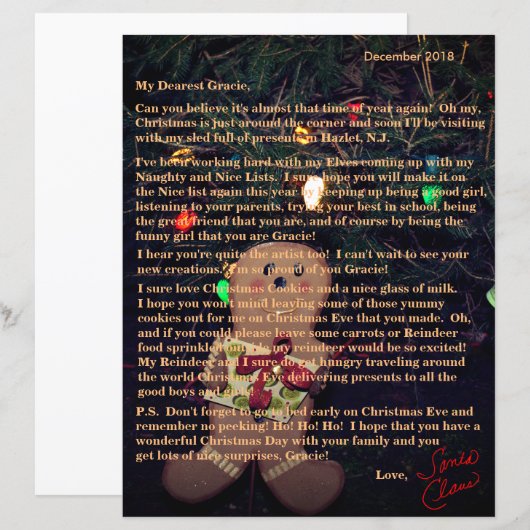 Briefe von Santa Gingerbread Man (Vorne/Hinten)