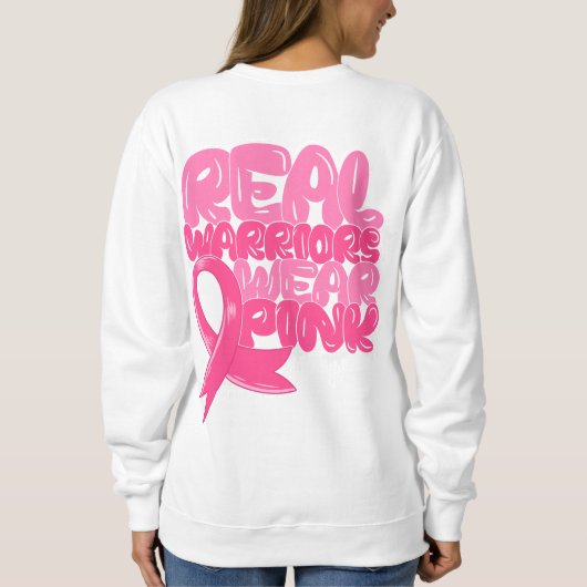 Briefe zur Sensibilisierung für Brustkrebs Sweatshirt (Rückseite)