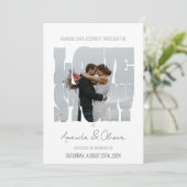 Briefing Liebe Story Foto Hochzeit Einladung (Stehend Vorderseite)