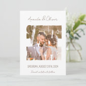 Briefing Liebe Story Foto Hochzeit Save The Date (Stehend Vorderseite)