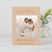 Briefing Liebe Story Foto Hochzeit Save The Date (Stehend Vorderseite)