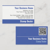 Briefkarte für Briefmarkenhändler mit QR-Code Visitenkarte (Vorne/Hinten)