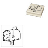 Briefkasten mit einem Umschlag Gummistempel (Stempel)