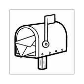 Briefkasten mit einem Umschlag Gummistempel (Prägung)