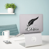 Briefkastenaufkleber Aufkleber (Laptop auf Schreibtisch)