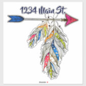 Briefkastenaufkleber für Pfeil und Federn Aufkleber (Blatt)