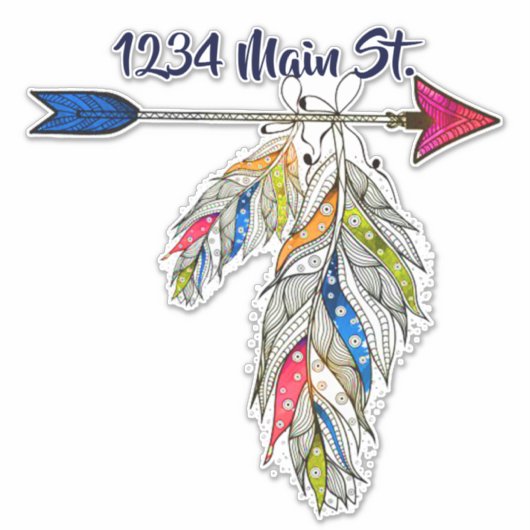 Briefkastenaufkleber für Pfeil und Federn Aufkleber (Vorderseite)