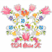 Briefkastenaufkleber mit floraler Nahtstelle Aufkleber (Vorderseite)