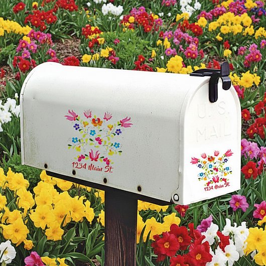 Briefkastenaufkleber mit floraler Nahtstelle Aufkleber