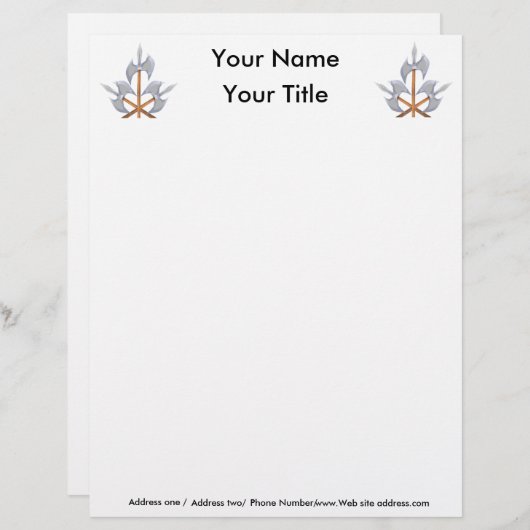 Briefkopf 8,5" x 11" (Vorne/Hinten)