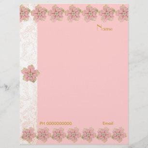 Briefkopf-Blumen-Juwel-Rosa-Rahmen 2