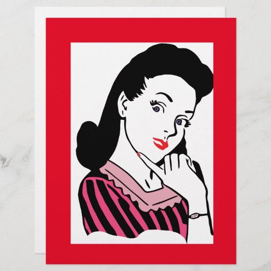 Briefkopf Briefpapier mit verdrehter Frau (Vorne/Hinten)