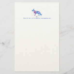 Briefkopf Cool Watercolor Deutscher Schäferhund Briefpapier