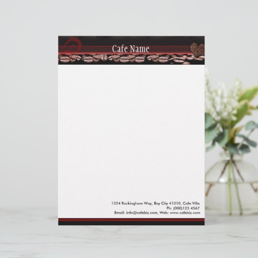 Briefkopf für Café, Kaffee-Bar oder (Stehend Vorderseite)