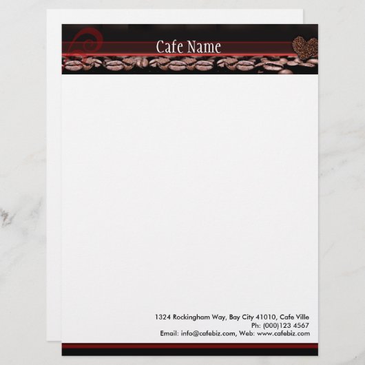 Briefkopf für Café, Kaffee-Bar oder (Vorne/Hinten)