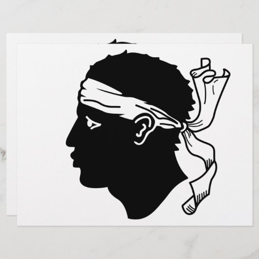 Briefkopf mit der Flagge Korsikas, Frankreich (Vorne/Hinten)