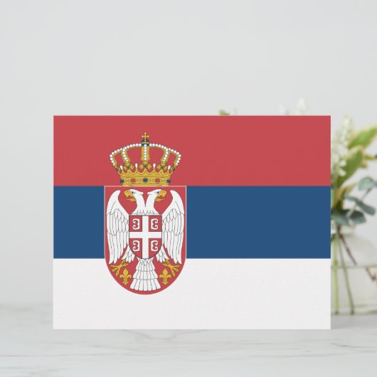 Briefkopf mit der Flagge Serbiens (Stehend Vorderseite)