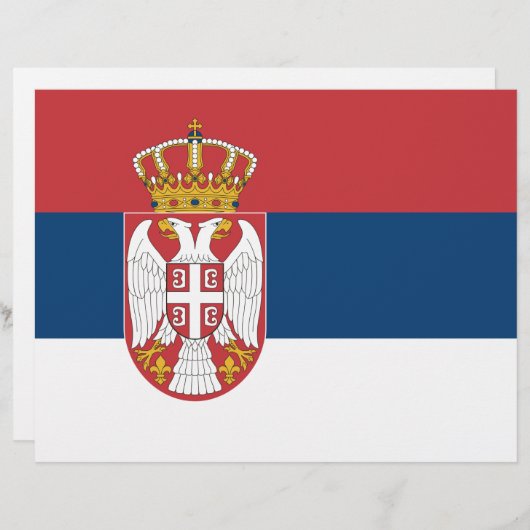 Briefkopf mit der Flagge Serbiens (Vorne/Hinten)