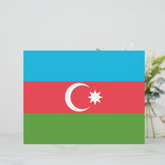 Briefkopf mit Flagge Aserbaidschans (Stehend Vorderseite)