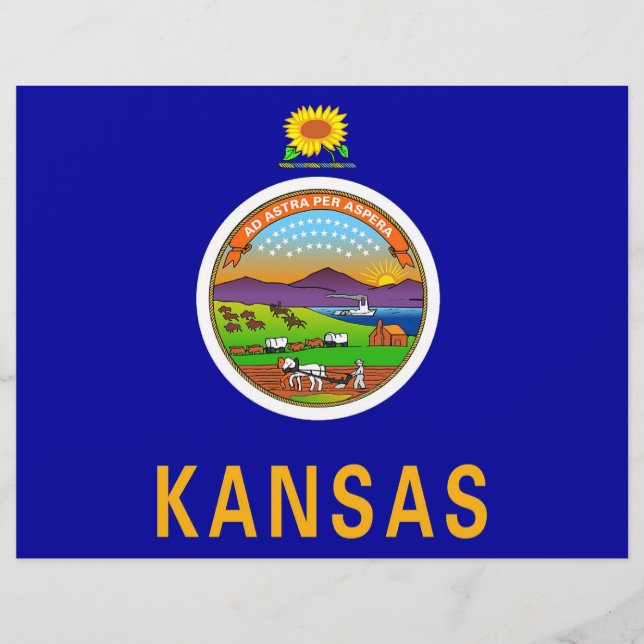 Briefkopf mit Flagge Kansas, USA (Vorderseite)