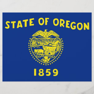 Briefkopf mit Flagge Oregon, USA