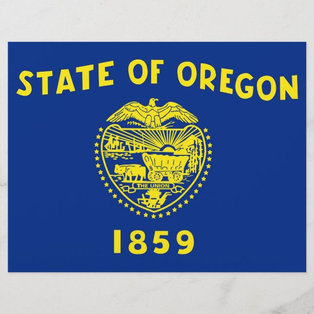 Briefkopf mit Flagge Oregon, USA (Vorderseite)