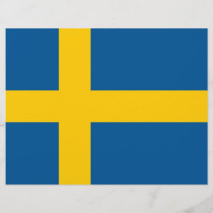 Briefkopf mit Flagge Schwedens