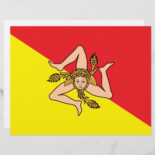 Briefkopf mit Flagge Siziliens, Italien (Vorne/Hinten)