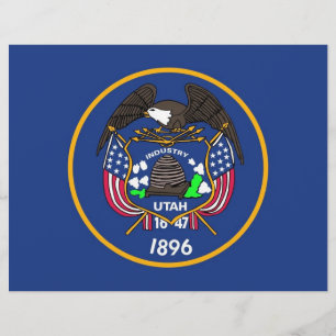 Briefkopf mit Flagge Utah, USA
