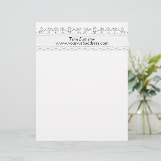 Briefkopf mit glücklichen Kindern (Stehend Vorderseite)